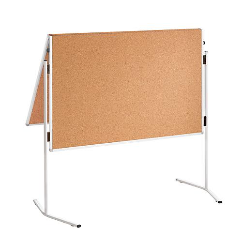 Franken Moderationstafel ECO, 1200 x 750/1500 mm, klappbar, beidseitig, mit Rollen, braun/Kork
