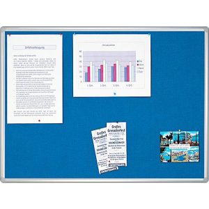 Franken Pinnwandtafel PRO, Filz, Wandmontage, Hoch-/Querformat, Aluminium, blau, 900 x 600 mm Franken Pinnwandtafel PRO, Filz, Wandmontage, Hoch-/Querformat, Aluminium, blau, 900 x 600 mm
