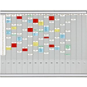 FRANKEN T-Kartentafel Jahresplaner für 15 Monate plus Index, 100,8 x 78.3 cm, 16 Träger, 35 Schlitze, PV1015 FRANKEN T-Kartentafel Jahresplaner für 15 Monate plus Index, 100,8 x 78.3 cm, 16 Träger, 35 Schlitze, PV1015