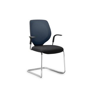 Freischwinger GIROFLEX 353, mit Netzrücken, Präzisionsstahlrohr stapelbar, m. Armlehnen, blau/schwarz Freischwinger GIROFLEX 353, mit Netzrücken, Präzisionsstahlrohr stapelbar, m. Armlehnen, blau/schwarz