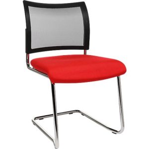 Freischwinger SEAT POINT, Netz, ohne Armlehnen, stapelbar, im 2er-Set, rot Freischwinger SEAT POINT, Netz, ohne Armlehnen, stapelbar, im 2er-Set, rot