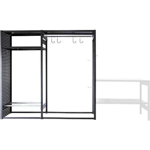 Freizeitregal/Multiregal-Steckregalkombination ORDO Flex, multifunktional, 3 Fachböden, ohne Werkbank, Feldlast 500 kg, B 2370 x T 635 x 2200 mm, tiefschwarz RAL 9005