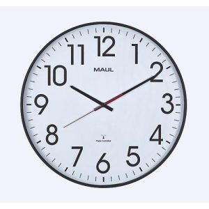 Funk Wanduhr Maul MAULclimb, rund, für Innenräume, extra große arabische Zahlen, Minuten & Stundeneinheiten, ∅ 470 mm, Kunststoff & Mineralglas, schwarz-weiß-schwarz, inkl. Batterie Funk Wanduhr Maul MAULclimb, rund, für Innenräume, extra große arabische Zahlen, Minuten & Stundeneinheiten, ∅ 470 mm, Kunststoff & Mineralglas, schwarz-weiß-schwarz, inkl. Batterie