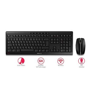 Funktastatur mit Maus CHERRY STREAM DESKTOP, extraleise QWERTZ-Tastatur, Maus mit 6 Tasten & Scrollrad, 1000-2400 dpi, bis 10 m, USB-Empfänger, schwarz Funktastatur mit Maus CHERRY STREAM DESKTOP, extraleise QWERTZ-Tastatur, Maus mit 6 Tasten & Scrollrad, 1000-2400 dpi, bis 10 m, USB-Empfänger, schwarz