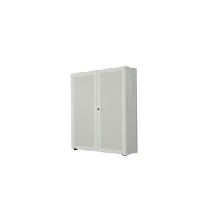 Garderobenschrank, 2-türig, B 100 cm, 5 OH, lichtgrau Garderobenschrank, 2-türig, B 100 cm, 5 OH, lichtgrau