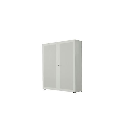 Garderobenschrank, 2-türig, B 100 cm, 5 OH, lichtgrau