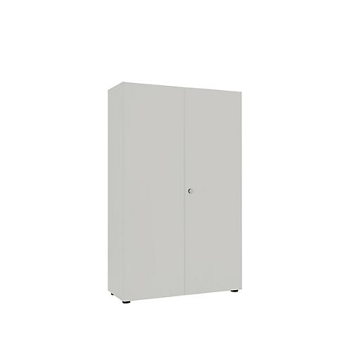 Garderobenschrank, 2-türig, B 100 cm, 5OH, silber
