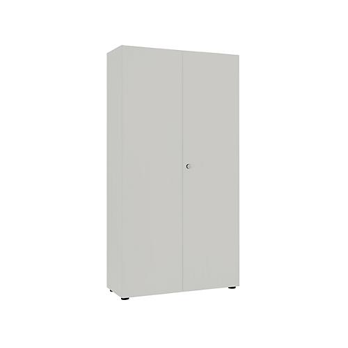 Garderobenschrank, 2-türig, B 100 cm, 6OH, silber