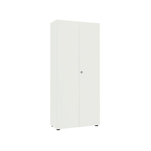 Garderobenschrank, 2-türig, B 80 cm, 6OH, weiß