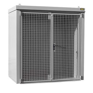 Gasflaschencontainer BAUER GFC-B M1, B 1175 x T 2120 x H 2265, für 28 Gasflaschen, feuerbeständig, abschließbar, grau Gasflaschencontainer BAUER GFC-B M1, B 1175 x T 2120 x H 2265, für 28 Gasflaschen, feuerbeständig, abschließbar, grau