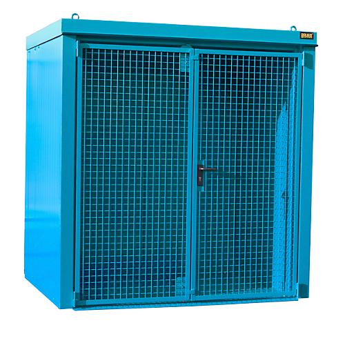 Gasflaschencontainer BAUER GFC-B M2, B 1570 x T 2125 x H 2265, für 35 Gasflaschen, feuerbeständig, abschließbar, blau