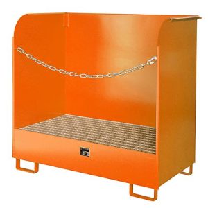 Gefahrstoff-Depot Typ GD-A BAUER, Stahl, L 1420 x B 750 x H 1370 mm, Auffangvolumen 220 Liter, gelborange RAL 2000 Gefahrstoff-Depot Typ GD-A BAUER, Stahl, L 1420 x B 750 x H 1370 mm, Auffangvolumen 220 Liter, gelborange RAL 2000