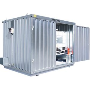 Gefahrstoffcontainer Säbu SAFE TANK 1000 KTC, für 2 x 1000 l IBC, aktive Lagerung, mit explosionsgeschütztem Lüfter, Auffangwanne & Gitterrost, B 3050 × T 2170 × H 2310 mm Gefahrstoffcontainer Säbu SAFE TANK 1000 KTC, für 2 x 1000 l IBC, aktive Lagerung, mit explosionsgeschütztem Lüfter, Auffangwanne & Gitterrost, B 3050 × T 2170 × H 2310 mm