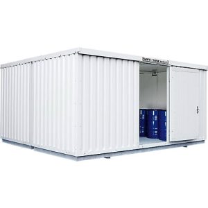 Gefahrstoffcontainer SAFE Tank 2000, isoliert, RAL 9002 grauweiß, B 3050 x T 4340 x H 2520 mm Gefahrstoffcontainer SAFE Tank 2000, isoliert, RAL 9002 grauweiß, B 3050 x T 4340 x H 2520 mm
