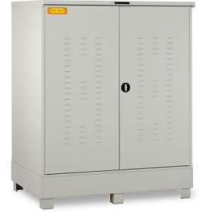 Gefahrstoffdepot CEMO 320, Stahl, Auffangvolumen 320 l, abschließbar, B 1500 x T 1200 x H 1895 mm, für 2 x 200 l/6 x 60 l Gefahrstoffdepot CEMO 320, Stahl, Auffangvolumen 320 l, abschließbar, B 1500 x T 1200 x H 1895 mm, für 2 x 200 l/6 x 60 l
