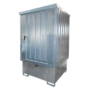 Gefahrstoffdepot TYP GD-E/IBC, abschließbar, Lagerkapazität bis 1 x 1000 l IBC, verzinkt Gefahrstoffdepot TYP GD-E/IBC, abschließbar, Lagerkapazität bis 1 x 1000 l IBC, verzinkt