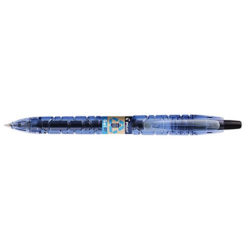 Gelschreiber PILOT Bottle 2 Pen BeGreen, schwarz, Strichbreite 0,4 mm, dokumentenecht, nachfüllbar, Druckmechanik, 89 % Recyclingmaterial