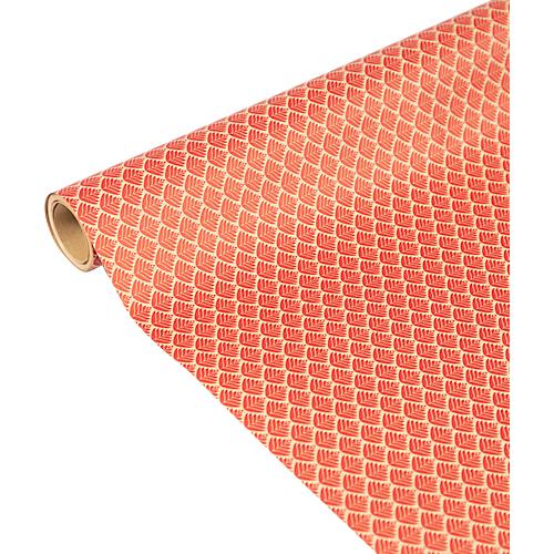 Geschenkpapier Clairefontaine Rote Blumen, blau-braun mit Blumendekor, 5 Tinyrollen mit jeweils L 5 m x B 350 mm