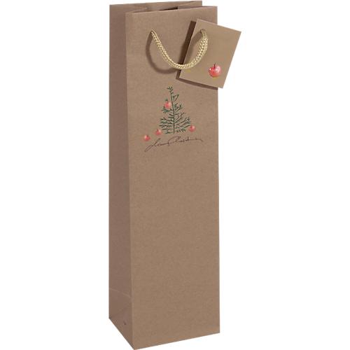 Geschenktaschen Weihnachten Sigel 'Christmas with apples', 5 Stück, B 100 x T 80 x H 350 mm, Kraftpapier, braun