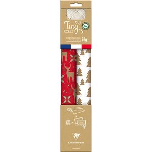 Geschenkverpackungs-Set Clairefontaine, rot-weiß, 2 Tinyrollen Geschenkpapier L 5 m x B 350 mm, Geschenkband L 20 m & 10 Geschenkanhänger Geschenkverpackungs-Set Clairefontaine, rot-weiß, 2 Tinyrollen Geschenkpapier L 5 m x B 350 mm, Geschenkband L 20 m & 10 Geschenkanhänger