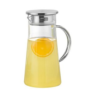 Glaskaraffe PORTO, Borosilikatglas, hitzebeständig, 1 l, H 226 x ø 108 mm, Silikondichtung, mit Griff Glaskaraffe PORTO, Borosilikatglas, hitzebeständig, 1 l, H 226 x ø 108 mm, Silikondichtung, mit Griff