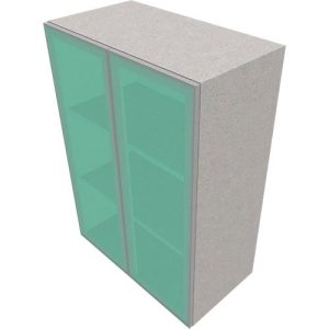 Glastürenschrank SOLUS PLAY, 3 Ordnerhöhen, grifflos, satiniert, B 800 x T 440 x H 1122 mm, Ceramic grey Glastürenschrank SOLUS PLAY, 3 Ordnerhöhen, grifflos, satiniert, B 800 x T 440 x H 1122 mm, Ceramic grey