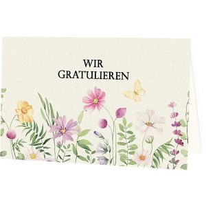 Glückwunschkarte Korsch Wir Gratulieren, mit buntem Motiv & Umschlägen, Querformat, B 170 x H 115 mm, Karton, naturweiß, 10 Stück Glückwunschkarte Korsch Wir Gratulieren, mit buntem Motiv & Umschlägen, Querformat, B 170 x H 115 mm, Karton, naturweiß, 10 Stück