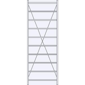 Grundregal R 3000, 10 Böden, B 1055 mm x T 500 mm, Böden lackiert Grundregal R 3000, 10 Böden, B 1055 mm x T 500 mm, Böden lackiert