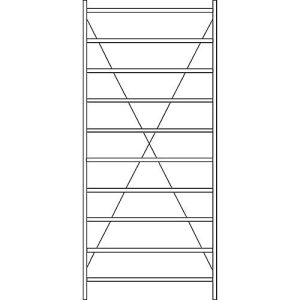 Grundregal R 3000, 10 Böden, B 1345 mm x T 400 mm, Böden verzinkt Grundregal R 3000, 10 Böden, B 1345 mm x T 400 mm, Böden verzinkt