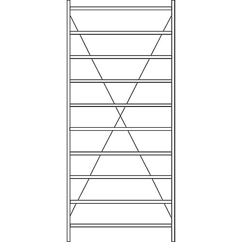 Grundregal R 3000, 10 Böden, B 1345 mm x T 400 mm, Böden verzinkt