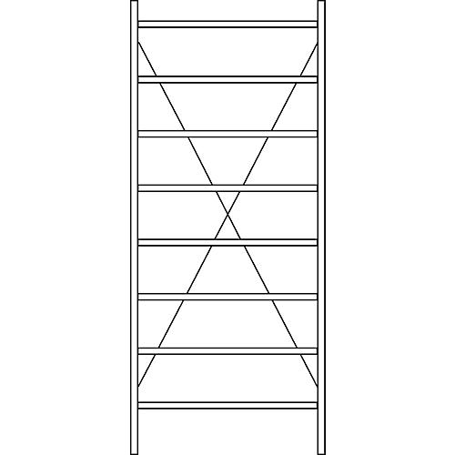 Grundregal R 3000, 8 Böden, B 1055 mm x T 300 mm, Böden lackiert