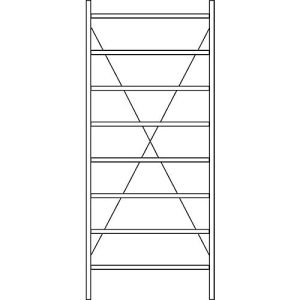 Grundregal R 3000, 8 Böden, B 1055 mm x T 500 mm, Böden lackiert Grundregal R 3000, 8 Böden, B 1055 mm x T 500 mm, Böden lackiert