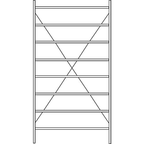 Grundregal R 3000, 8 Böden, B 1345 mm x T 600 mm, Böden lackiert