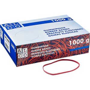 Gummibänder, rot, 150 x 4 mm, 1000 g Gummibänder, rot, 150 x 4 mm, 1000 g