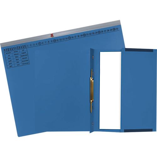 Hängehefter Exacompta, für Linksheftung, gefalzt, Dehnfalte, Organisationsdruck, Blauer Engel, Recycling-Karton, blau, 25 Stück
