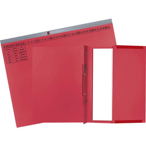 Hängehefter Exacompta, für Rechtsheftung, gefalzt, Dehnfalte, Organisationsdruck, Blauer Engel, Recycling-Karton, rot, 25 Stück
