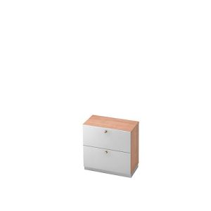 Hängeregistraturschrank, 2 OH, B 800 x T 420 mm, Nussbaum-Dekor/silber Hängeregistraturschrank, 2 OH, B 800 x T 420 mm, Nussbaum-Dekor/silber