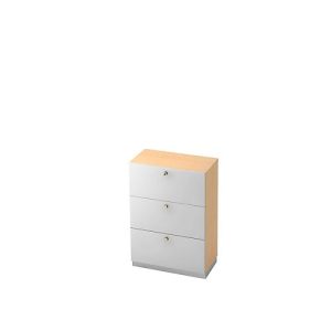 Hängeregistraturschrank, 3 OH, B 800 x T 420 mm, Ahorn-Dekor/silber Hängeregistraturschrank, 3 OH, B 800 x T 420 mm, Ahorn-Dekor/silber