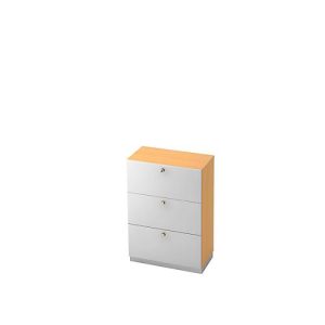 Hängeregistraturschrank, 3 OH, B 800 x T 420 mm, Buche-Dekor/silber Hängeregistraturschrank, 3 OH, B 800 x T 420 mm, Buche-Dekor/silber