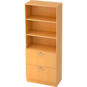 Hängeregistraturschrank JENA, 5 OH, B 800 mm, 2 Schubladen, abschließbar, Buche-Dekor Hängeregistraturschrank JENA, 5 OH, B 800 mm, 2 Schubladen, abschließbar, Buche-Dekor