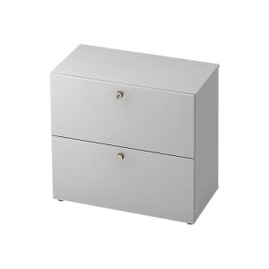 Hängeregistraturschrank TOPAS LINE, 2 Ordnerhöhen, mit Vollauszug, lichtgrau/lichtgrau Hängeregistraturschrank TOPAS LINE, 2 Ordnerhöhen, mit Vollauszug, lichtgrau/lichtgrau