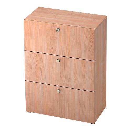 Hängeregistraturschrank TOPAS LINE, 3 Ordnerhöhen, mit Vollauszug, Nußbaum-Dekor/Nußbaum-Dekor