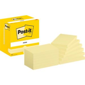 Haftnotizen Post-it 655 CY, 12 Blöcke, 100 Blatt je Block, 76 x 127 mm, PEFC-zertifiziert, gelb Haftnotizen Post-it 655 CY, 12 Blöcke, 100 Blatt je Block, 76 x 127 mm, PEFC-zertifiziert, gelb