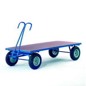 Handpritschenwagen ohne Bordwände, Räder aus Vollgummi, 2000 x 1000 mm Handpritschenwagen ohne Bordwände, Räder aus Vollgummi, 2000 x 1000 mm