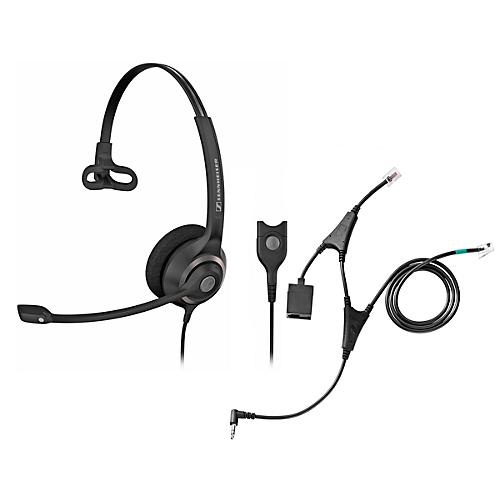 Headset Sennheiser SC 230, kabelgebunden/monaural, mit Telefonadapter CEHS-AL01, Kopfbügel verstellb.
