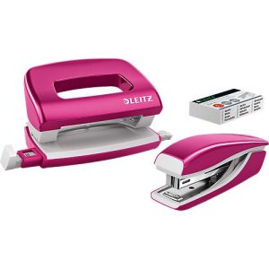 Heftgerät + Locher WOW 5561 SET, pink Heftgerät + Locher WOW 5561 SET, pink
