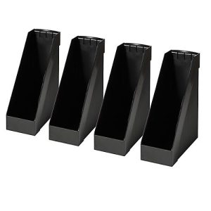 HELIT Stehsammler, extra breit, Polystyrol, 4 Stück schwarz HELIT Stehsammler, extra breit, Polystyrol, 4 Stück schwarz