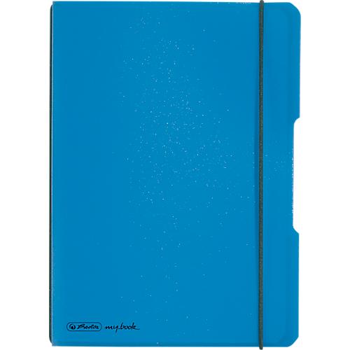 Herlitz Notizbuch my.book, Format DIN A5, Kunststoff, 40 karierte Blätter, blau