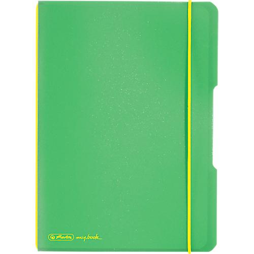 Herlitz Notizbuch my.book, Format DIN A5, Kunststoff, 40 karierte Blätter, grün