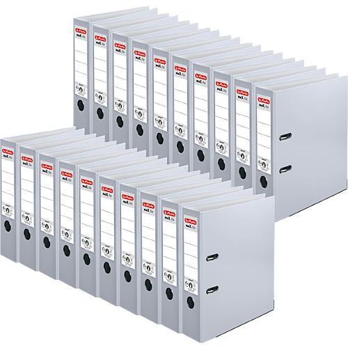 herlitz Ordner maX.file protect, DIN A4, Rückenbreite 80 mm, 20 Stück, grau